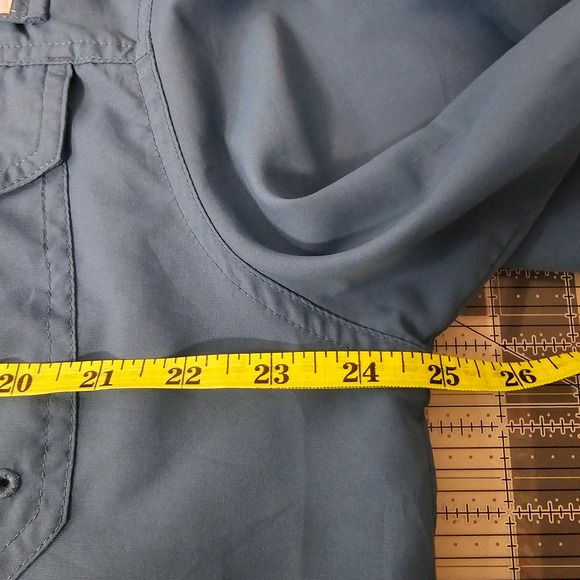 HABIT Mens Blue Short Sleeve Fishing Shirt Size L Solar Factor - Picture 4 of 6